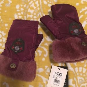 UGG fingerless Fontanne gloves, Sugarplum L/XL